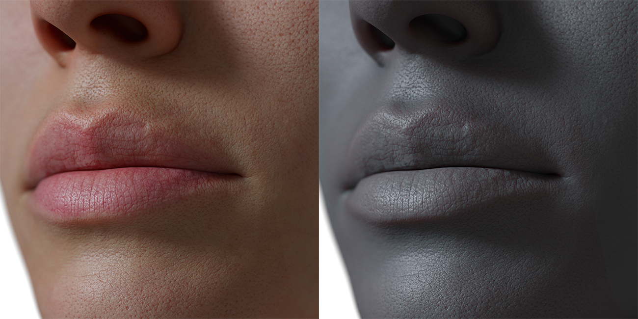 Download lips displacement map 3d model